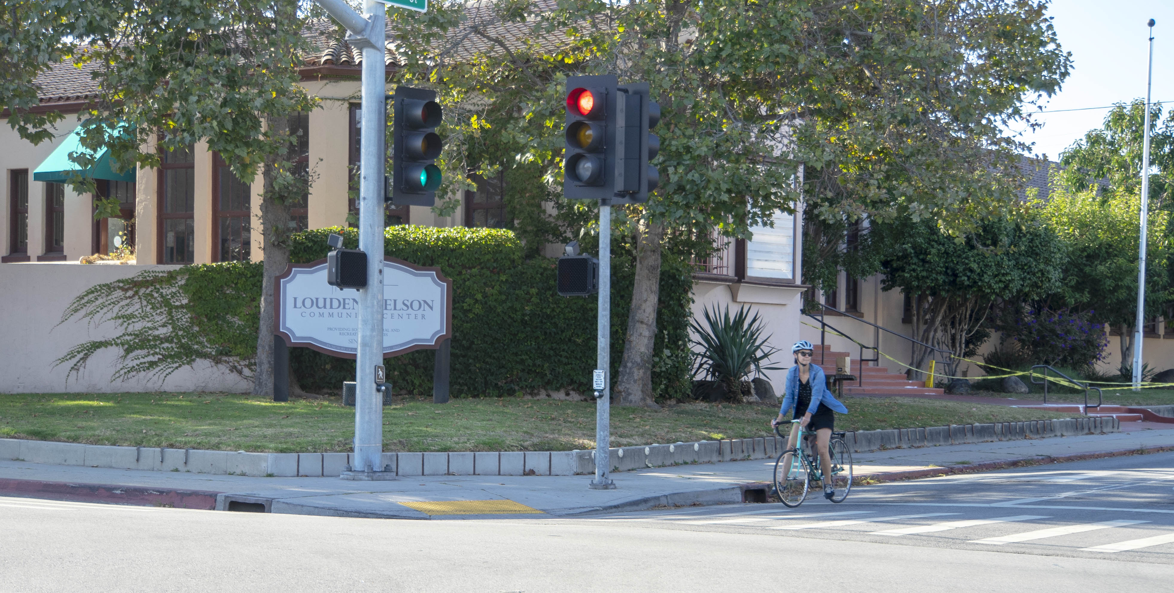 The sign on the London Nelson Community Center in Santa Cruz