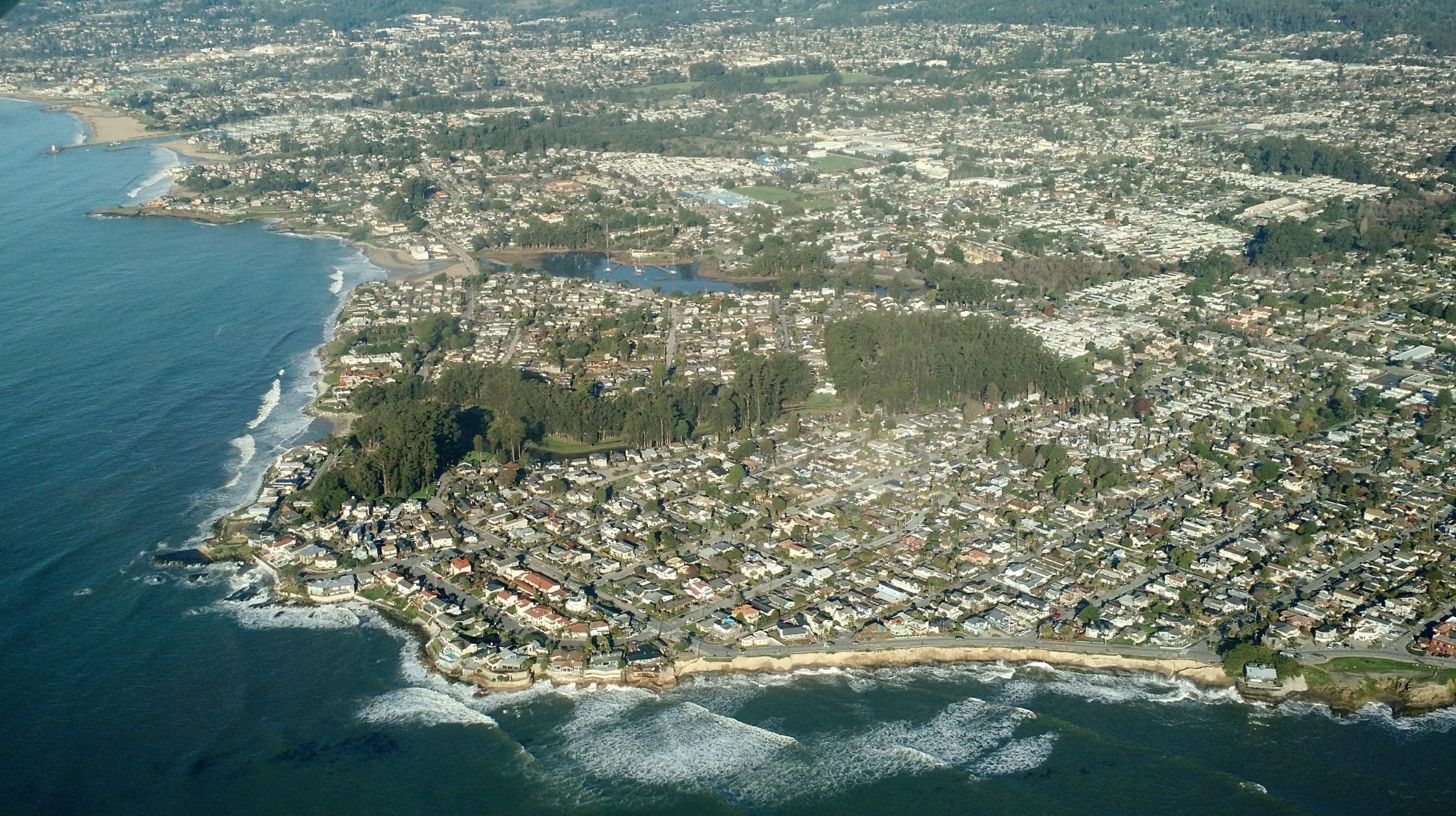 aerial view of Live Oak and Pleasure Point