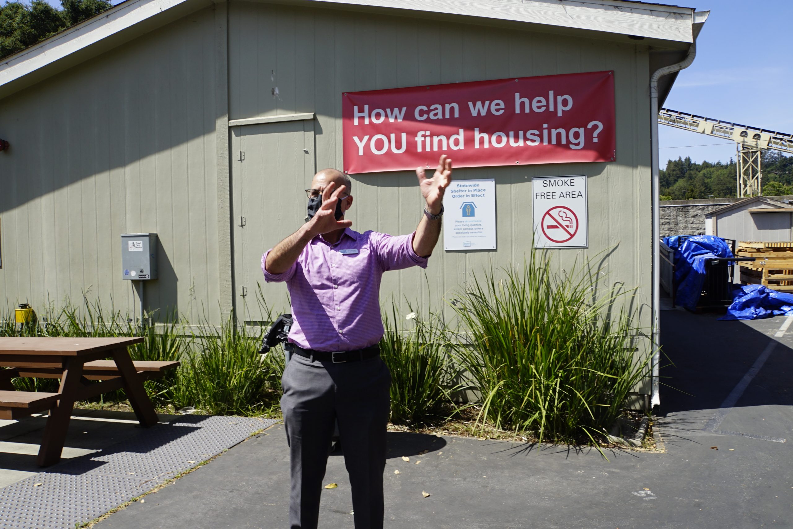 Phil Kramer gives a tour at Housing Matters in Santa Cruz