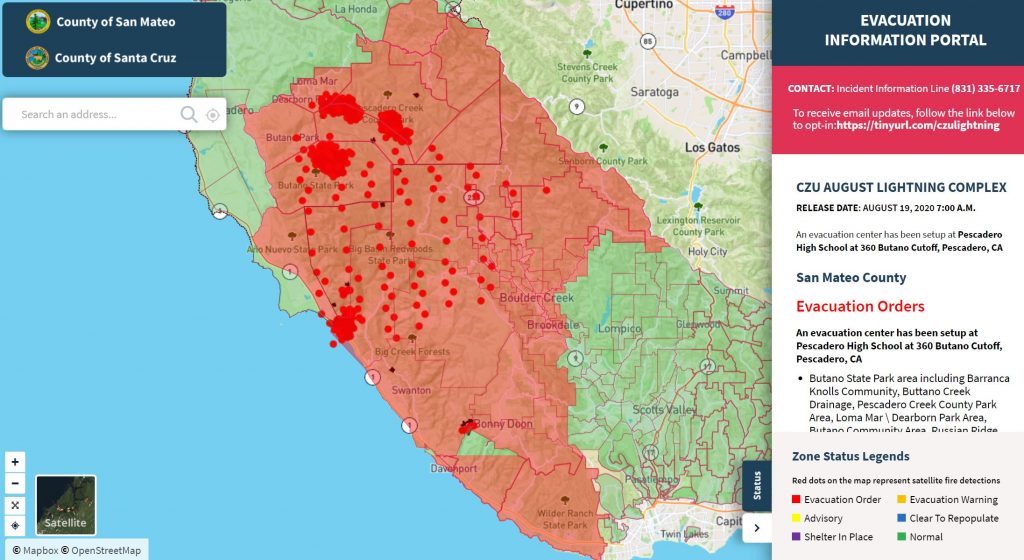 Fire evacuations expand to Ben Lomond Davenport Santa Cruz Local