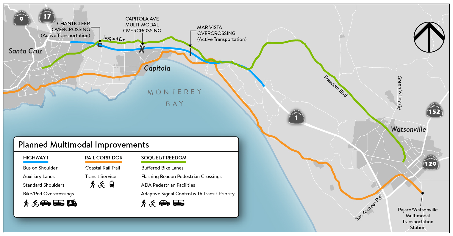 Bus lanes on Highway 1, three new bridges funded for Santa Cruz County