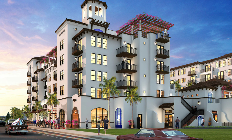 A rendering of the proposed apartment complex on Center St. near Depot Park.