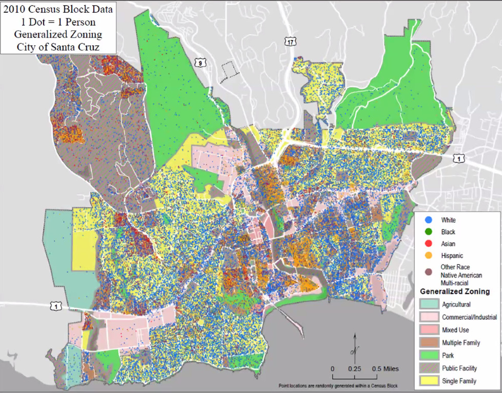 Racial exclusion, zoning and potential change in the city of Santa Cruz