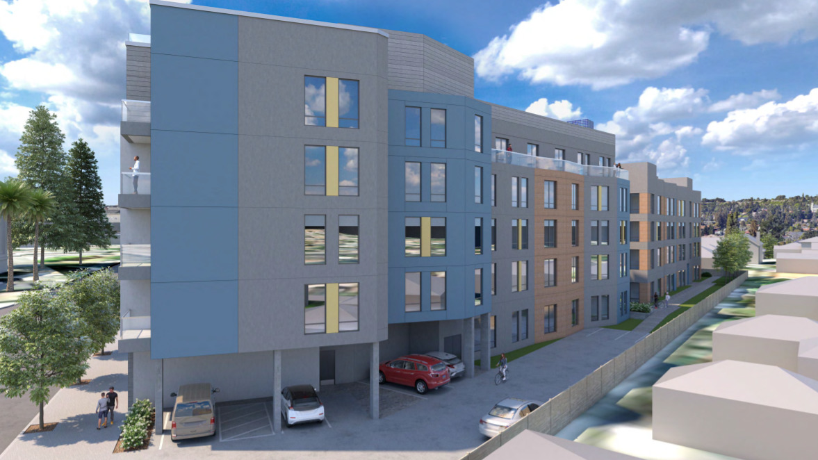 Rendering of rear of 831 Water St in Santa Cruz