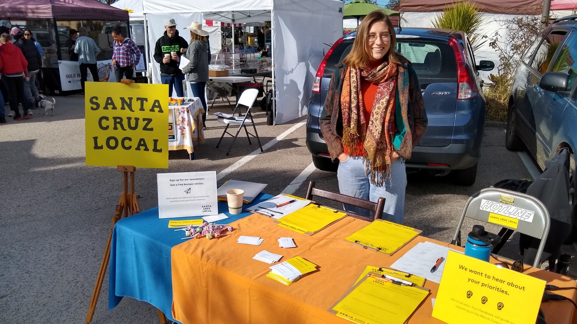 Natalya Dreszer at the Santa Cruz Local table at the Live Oak Farmers Market