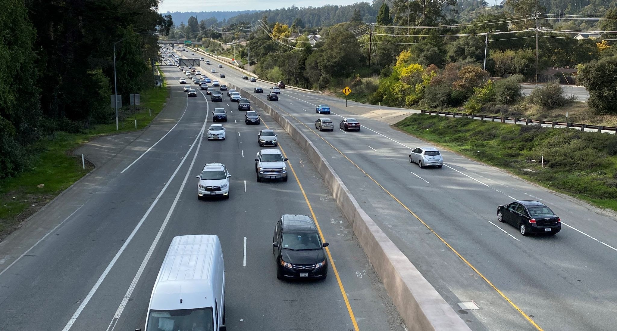 Highway 1 traffic in Santa Cruz