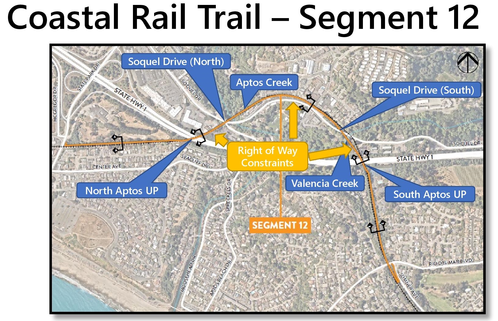 A map shows segment 12 of the Coastal Rail Trail