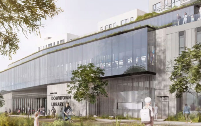 rendering of new Downtown Santa Cruz library