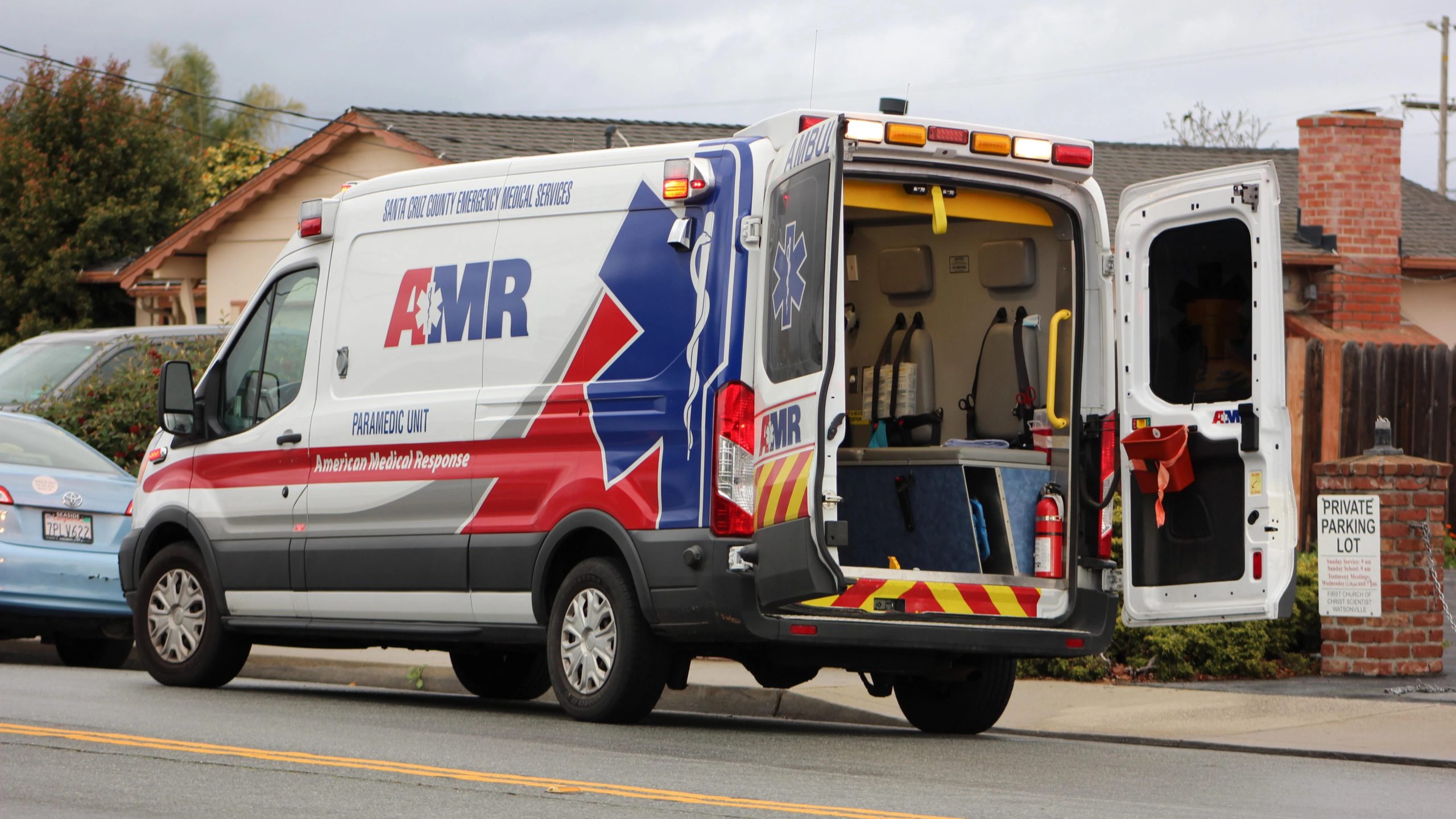 An AMR Santa Cruz ambulance