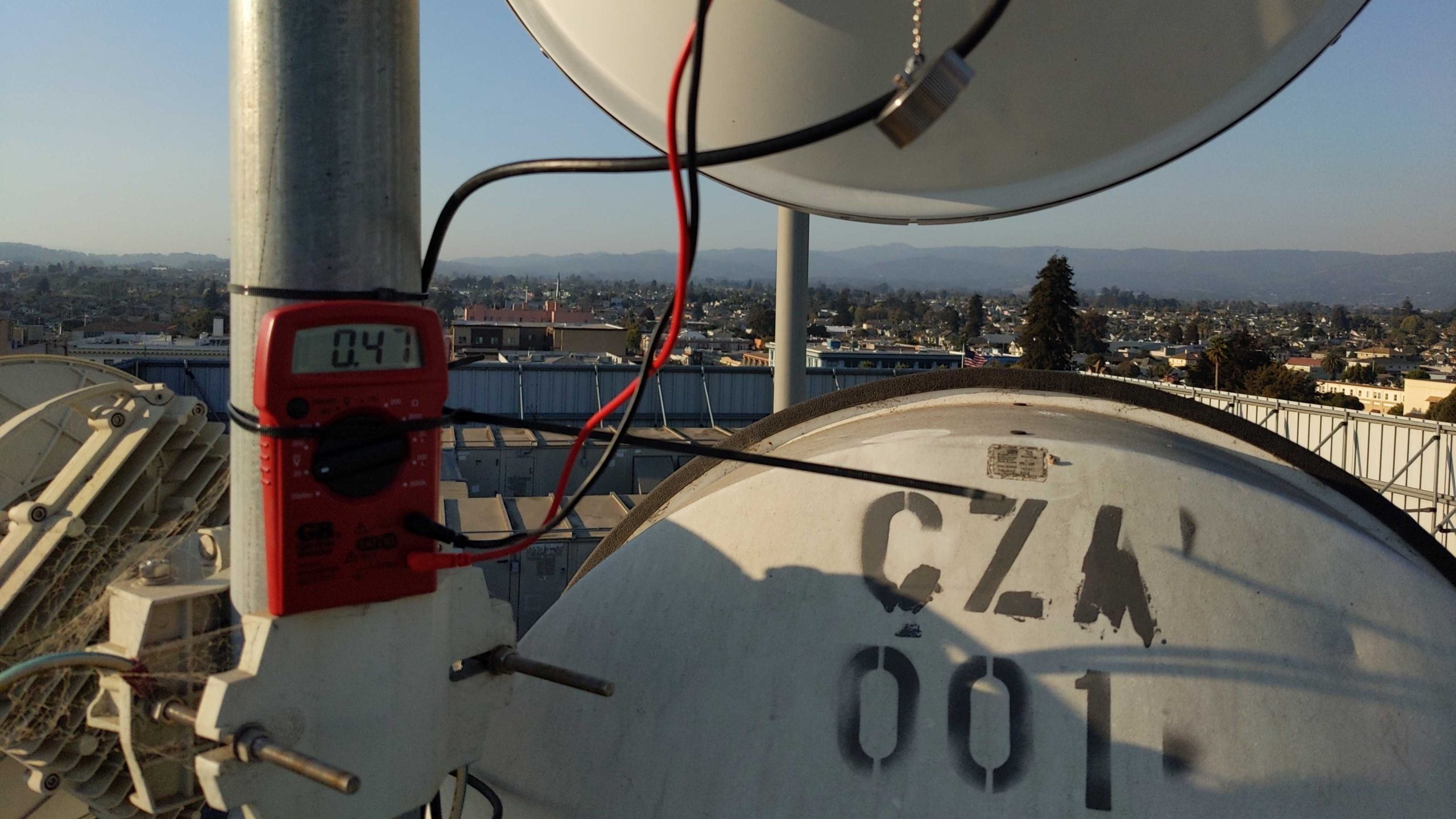 rooftop broadband equipment installed by Cruzio