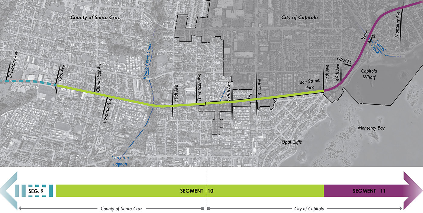 A map of Segment 10 in Live Oak and Capitola