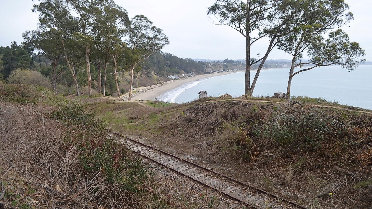 The rail tracks in Capitola near New Brighton State Beach