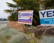 A Shebreh Kalatari-Johnson yard sign on West Cliff Drive in Santa Cruz