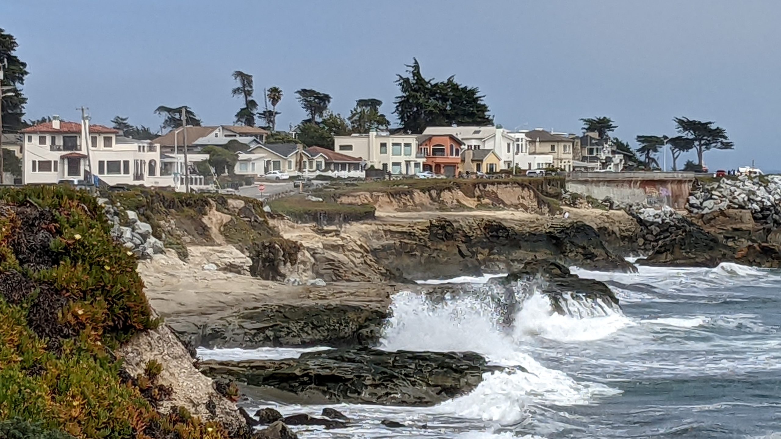 Homes on West Cliff Drive with a view of the Pacific Ocean