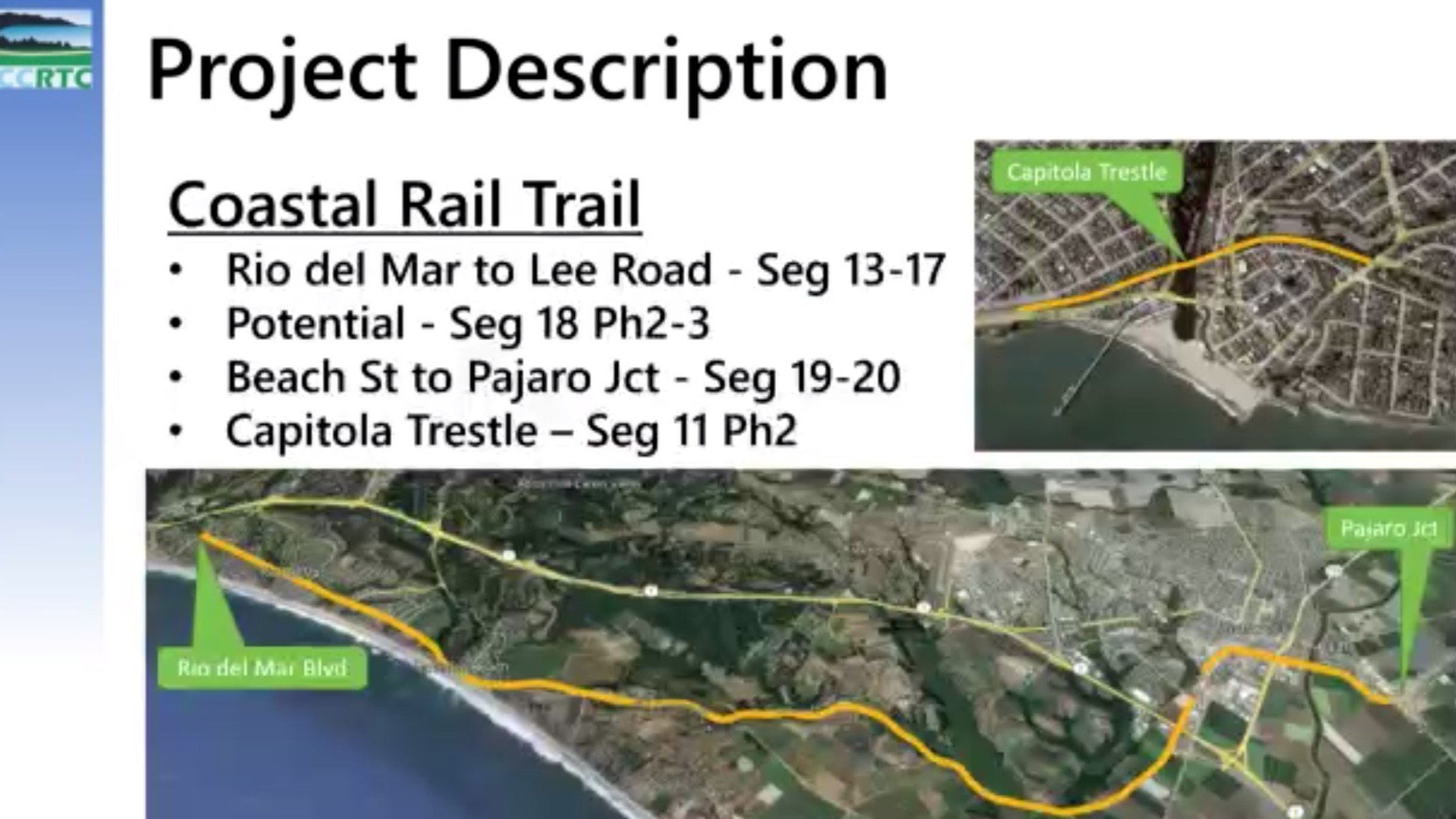 New planning for the Coastal Rail Trail is expected to cover Segments 13 to 20 from Rio Del Mar to Pajaro. (Santa Cruz County Regional Transportation Commission)