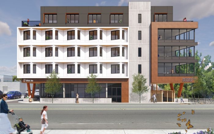 The Food Bin and Herb Room are expected to be redeveloped and remain at 1130 Mission St. below apartments. (Workbench)