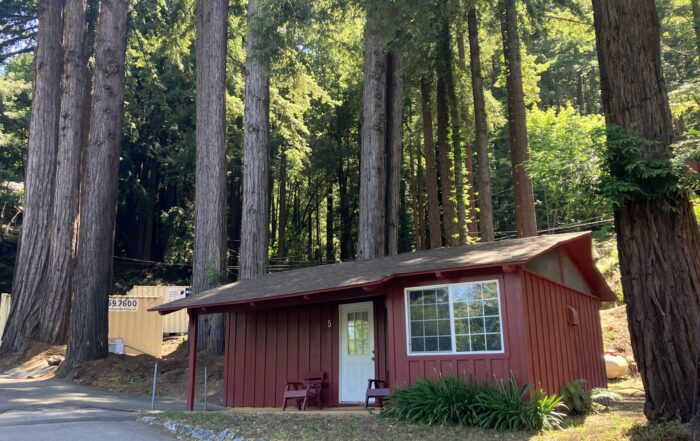 A cabin at the Veterans Village on Highway 9.