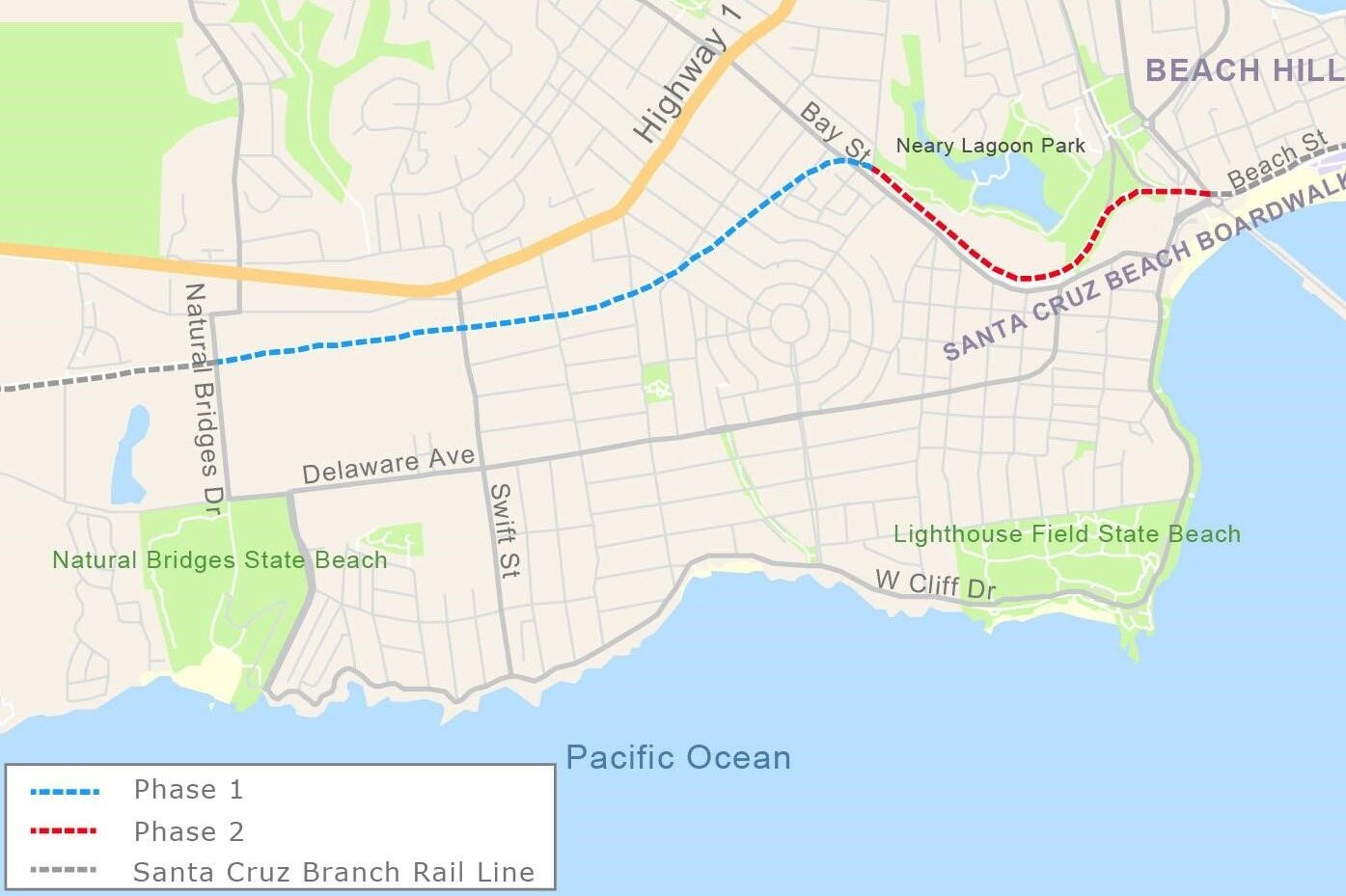 A map of Segment 7 of the rail trail.