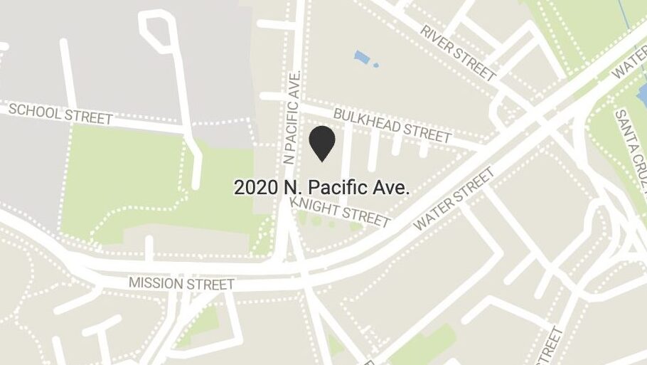A map showing 2020 N. Pacific Ave. A map showing 2020 N. Pacific Ave. the site of a proposed housing development near the Clocktower.