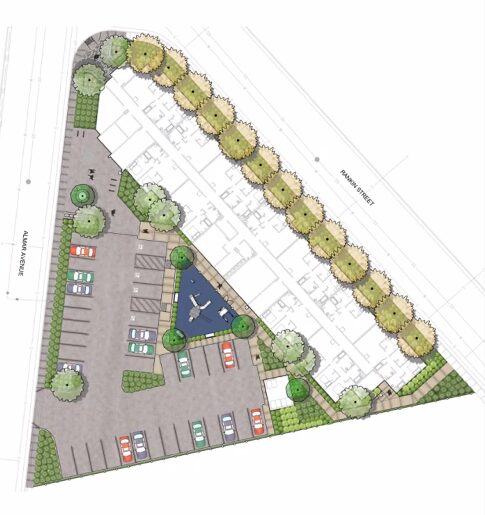 A site plan depicting the lot at Almar Avenue and Rankin Street.
