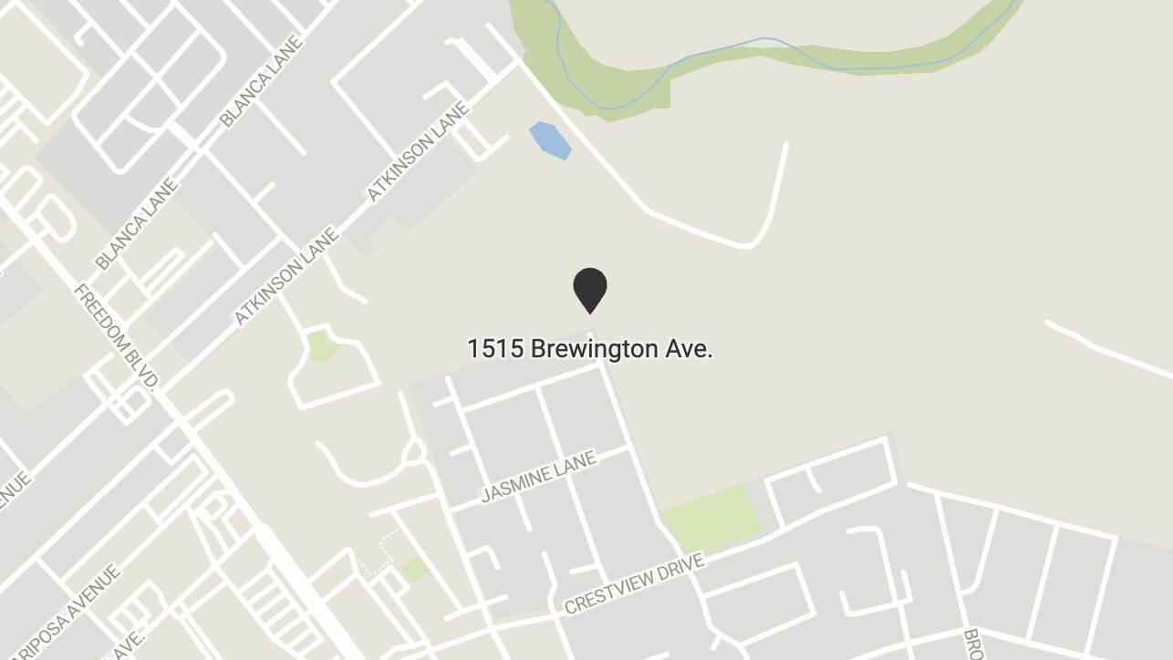 A map showing 1515 Brewington Ave., the site of Cienega Heights, an 80-unit affordable housing complex.