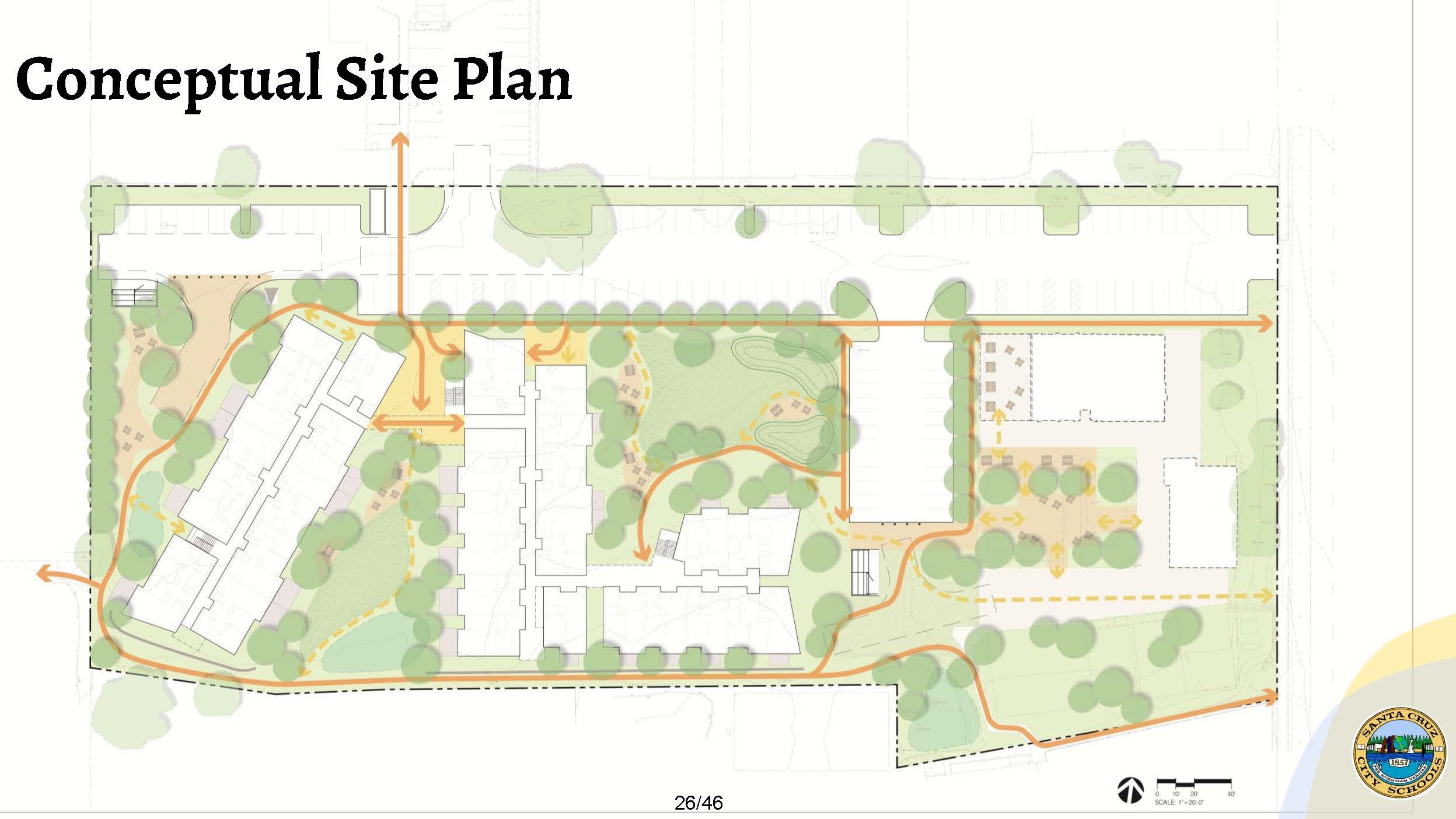 A site plan depicts the proposed teacher housing at 313 Swift St.