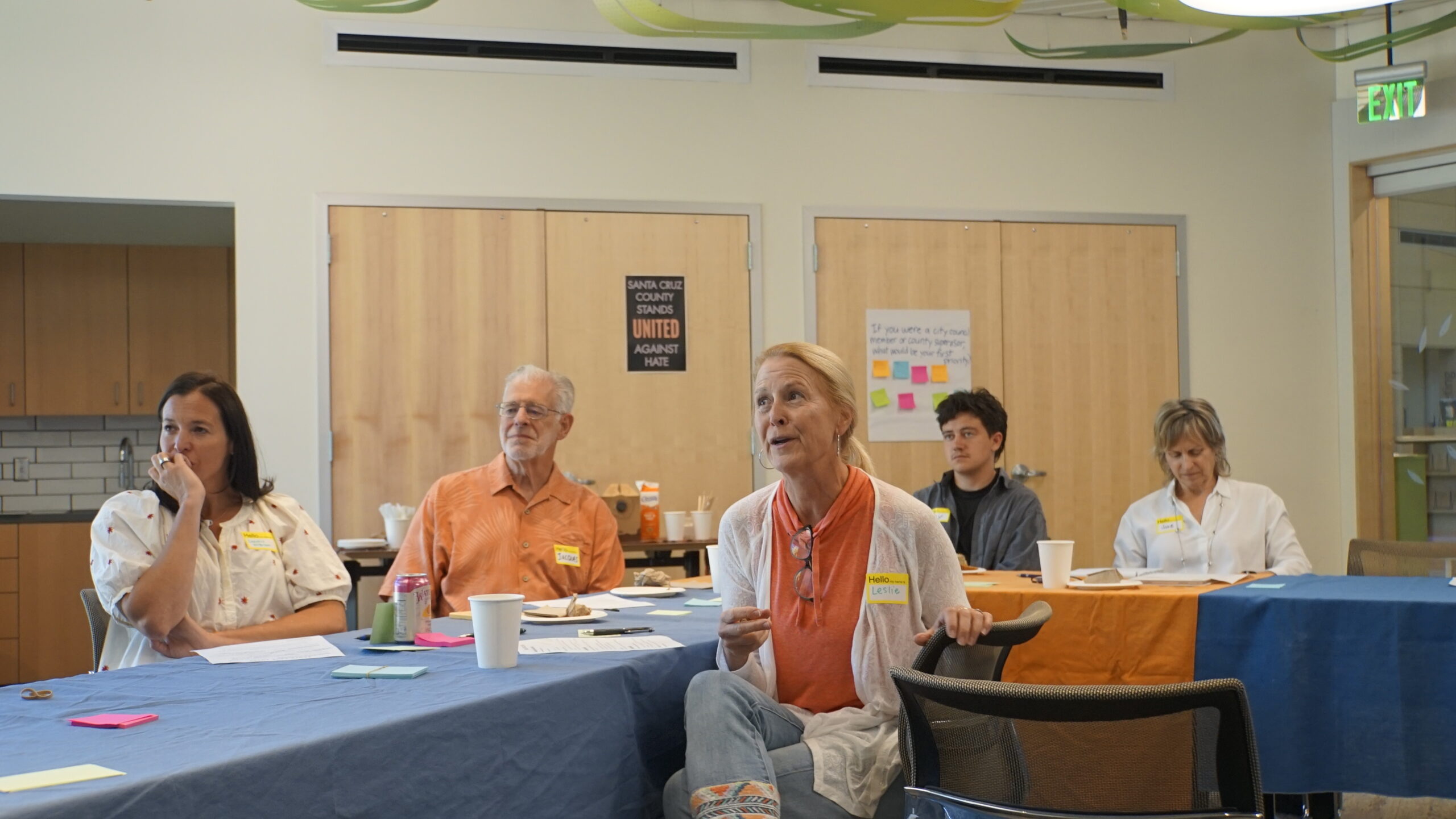 A photo of Leslie Nielsen at the listening session for residents to express concerns for Capitola council candidates to address in the Nov. 5 election.