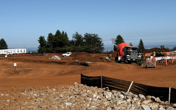 A construction site on Hagar Drive on UC Santa Cruz campus continues Aug. 13, 2024.