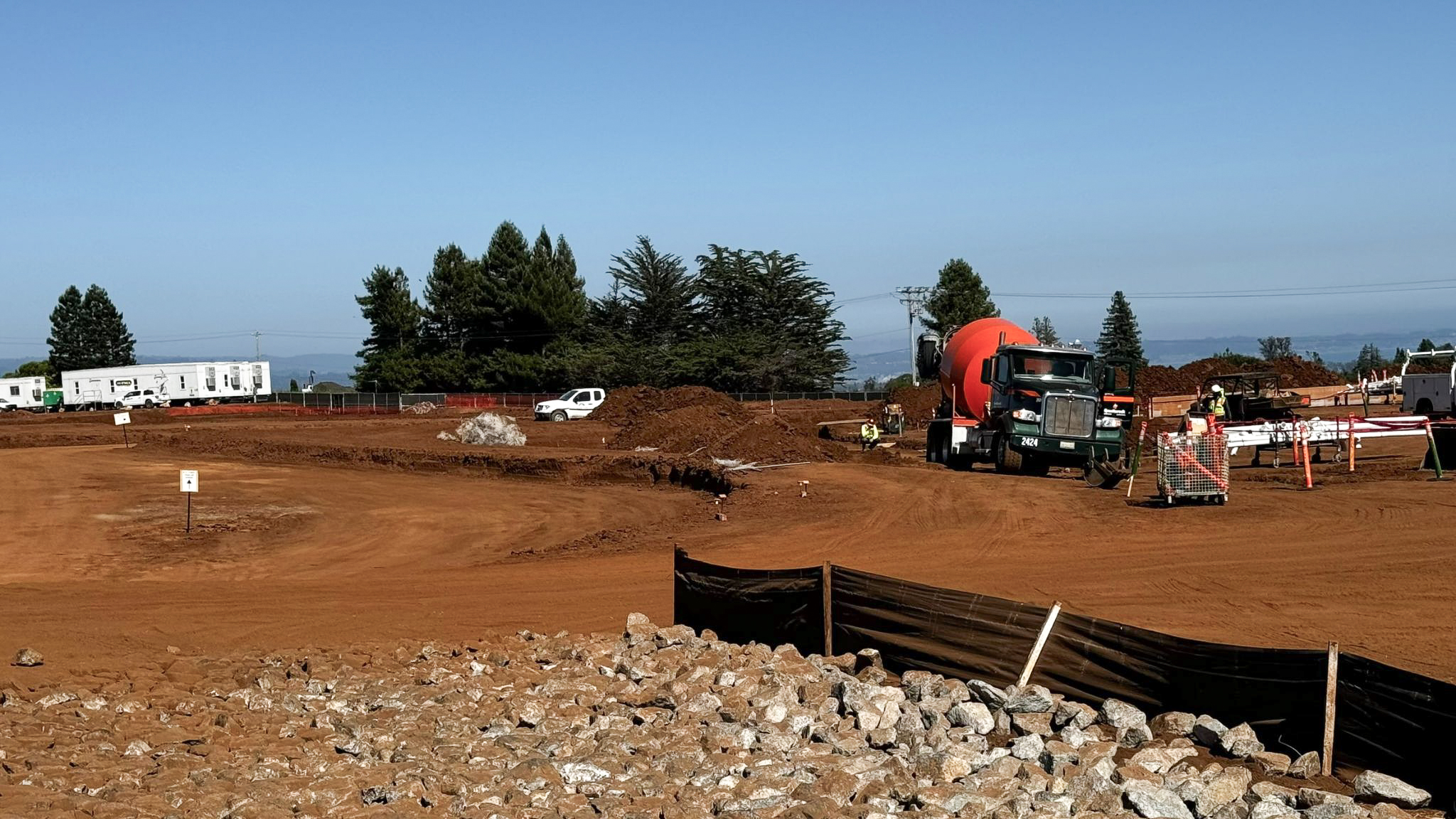 A construction site on Hagar Drive on UC Santa Cruz campus continues Aug. 13, 2024.