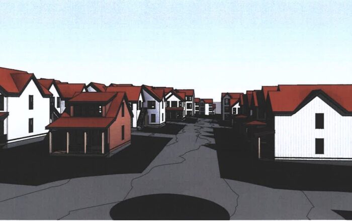 A rendering of a development with 161 homes proposed on Graham Hill Road called the Haven