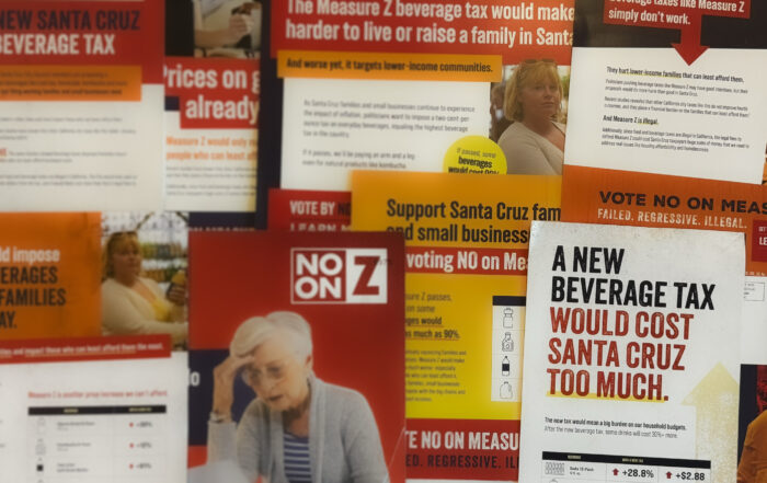 A collage of No on Measure Z mailers.