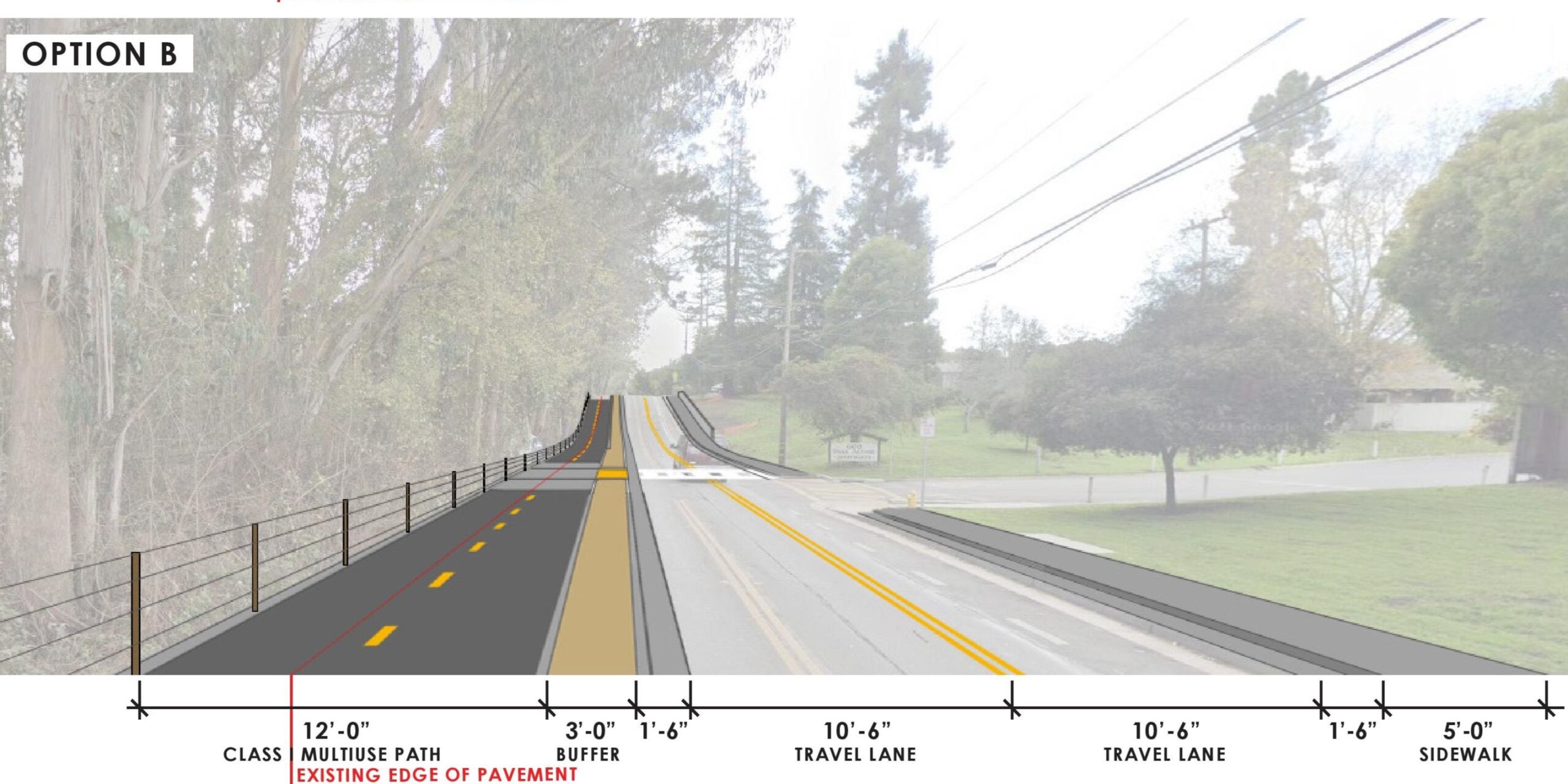 Rail trail Option B1 Park Ave Capitola alignment options city council Feb 2025 RRM Design Group 16 9