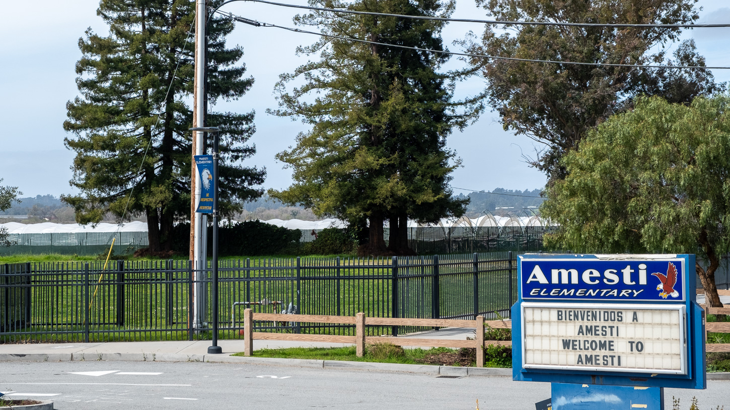 amesti-elementary-watsonville-pvusd-agriculture-altenberg Amesti Elementary school is bordered by agricultural fields.