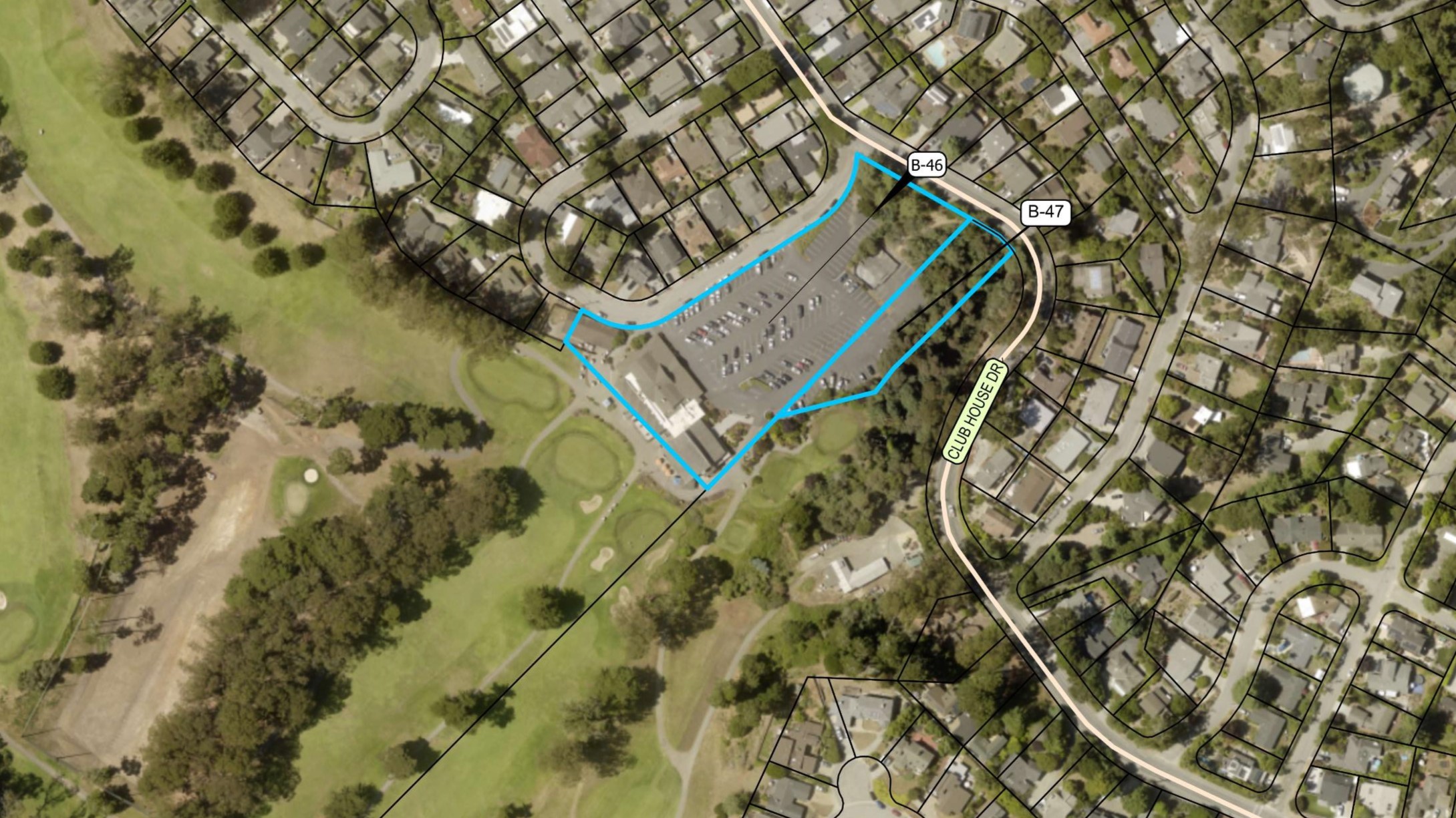 Clubouse rezone april 2025 16 9 Single-family homes could be zoned for the Seascape Golf Club parking lot. (County of Santa Cruz)