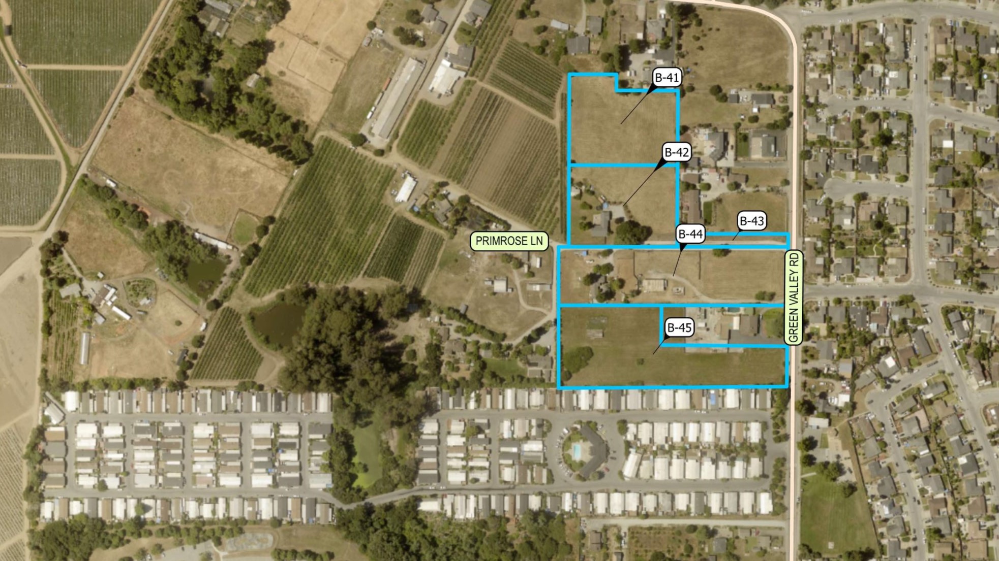 Green Valley rezones April 2025 16 9 Properties near Green Valley Road are slated to be rezoned to multifamily residential from single-family residential. (County of Santa Cruz)