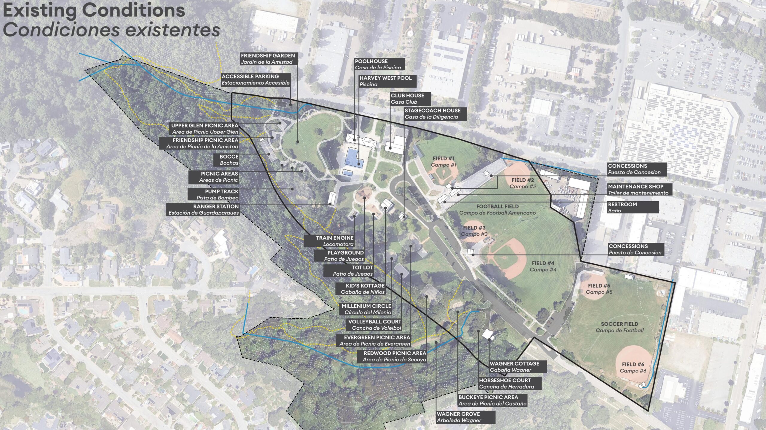 Harvey West Park existing conditions map City of Santa Cruz April 2025 16 9