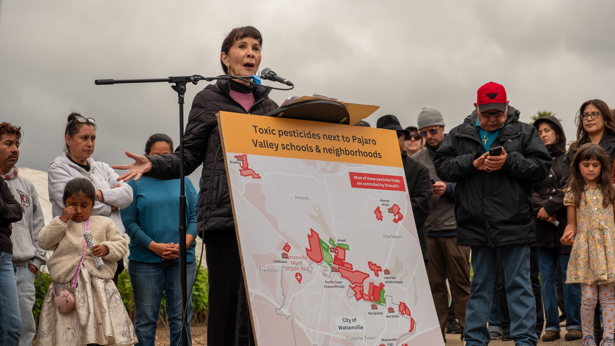 DSCF6844 Ann Lopez, director of Center for Farmworker Families, speaks at a pesticide rally in Watsonville.