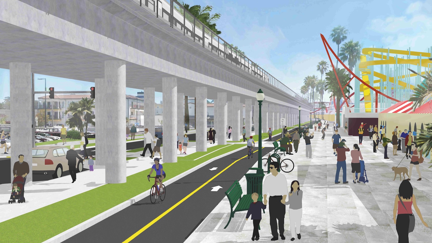 passenger rail render Santa Cruz boardwalk Beach St May 2025 RTC low 16 9