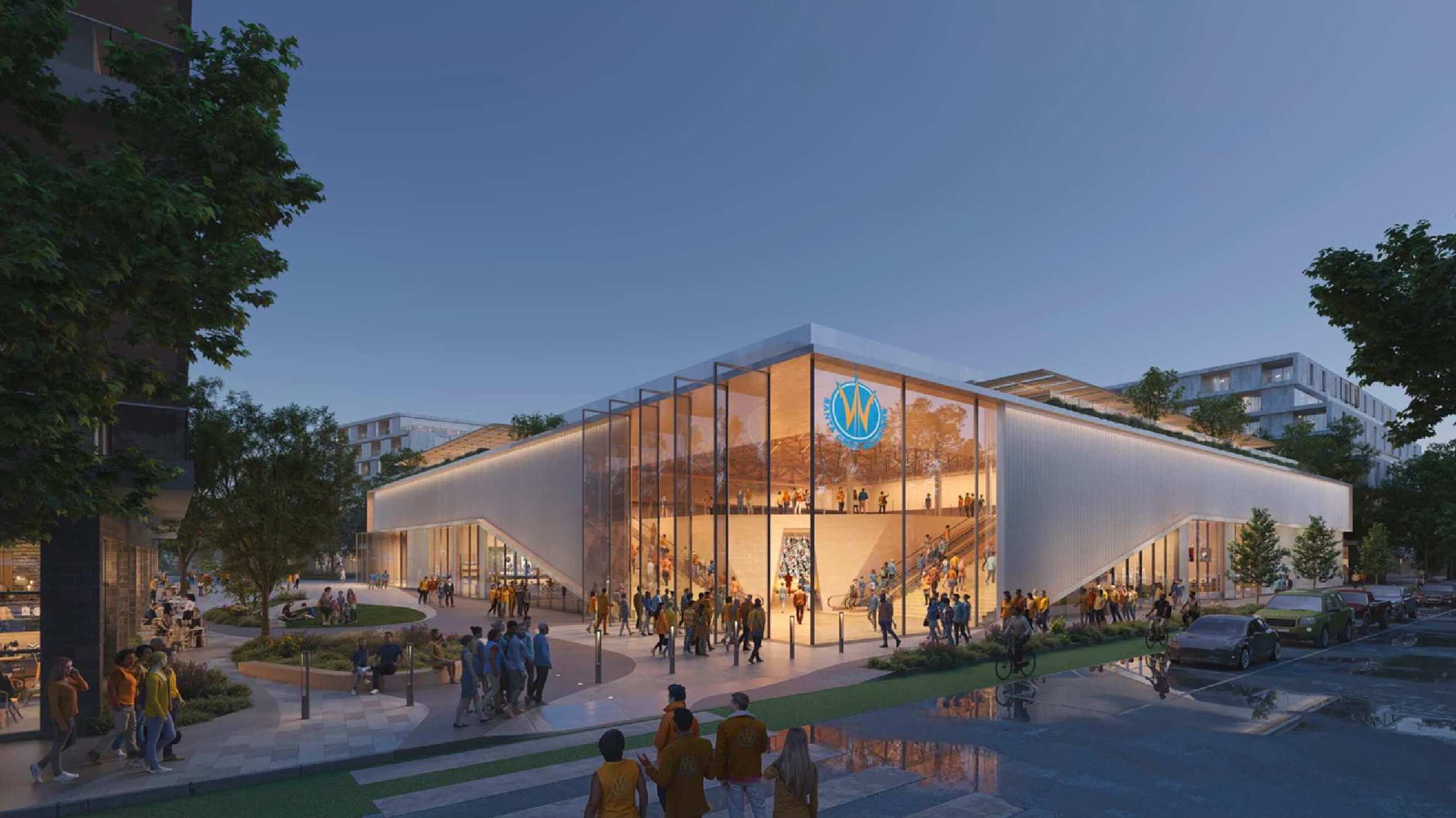 A rendering shows a possible new permanent Santa Cruz Warriors arena.